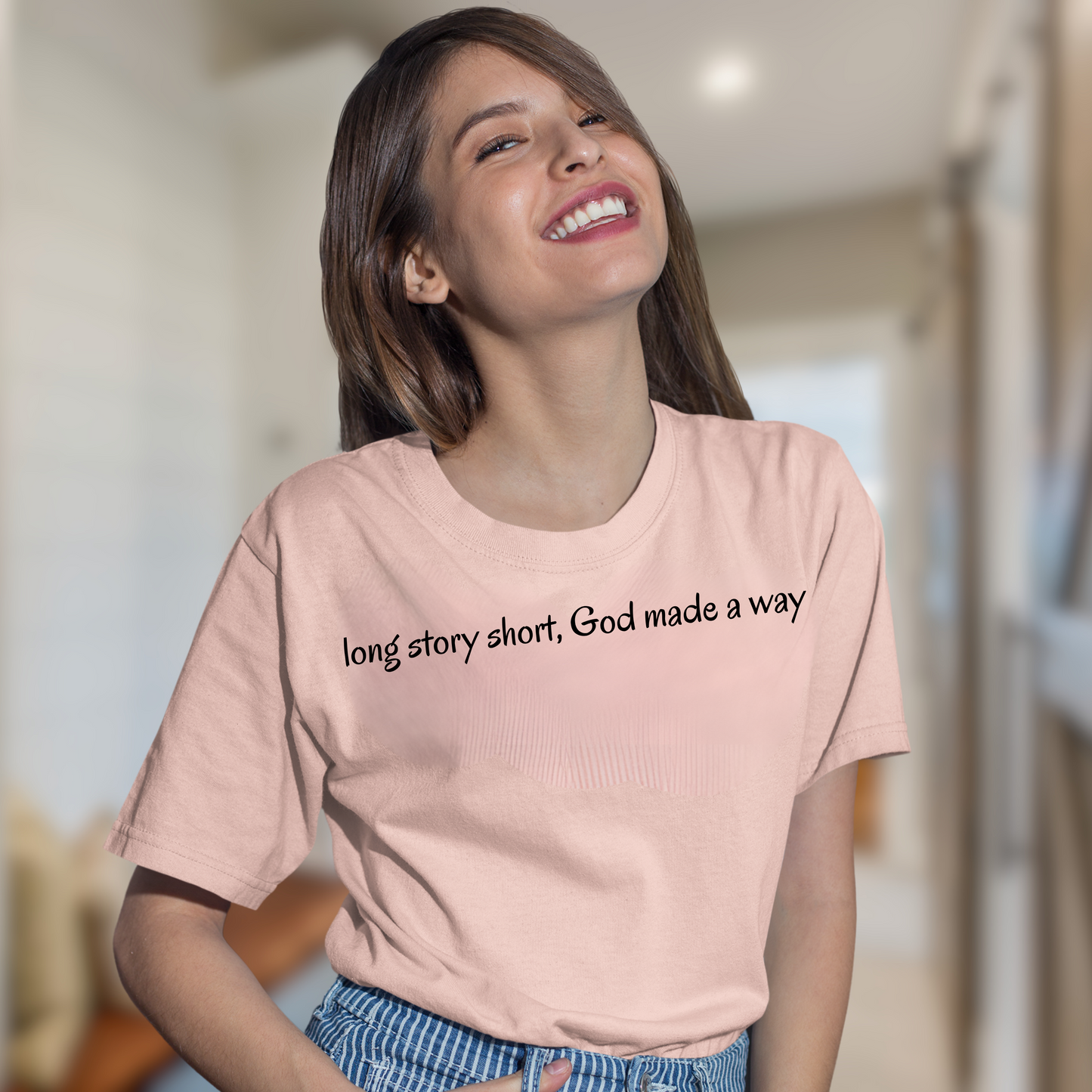 “Long Story Short, God Made a Way” Christian T-Shirt