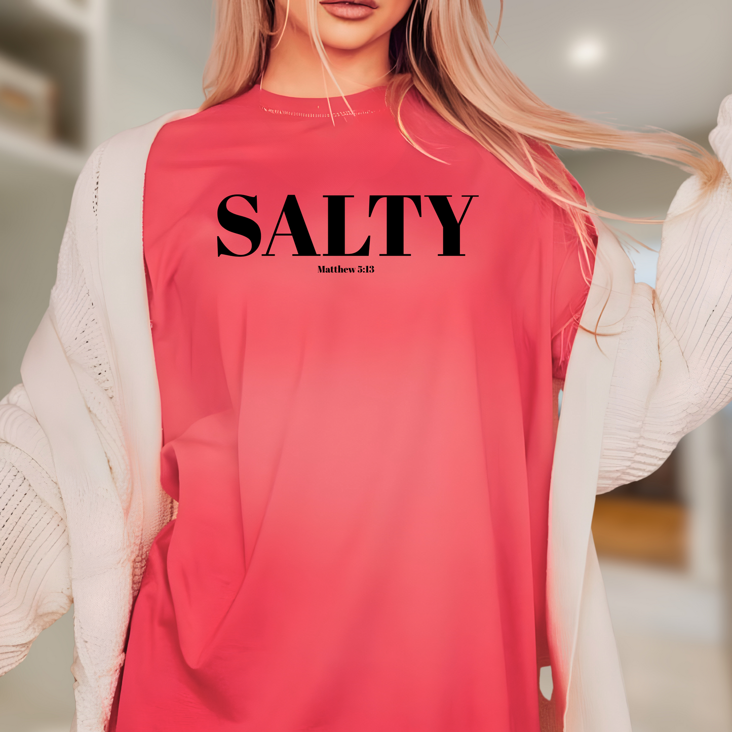 “Salty” Comfort Colors Tee – Matthew 5:13 Christian Minimalist Shirt