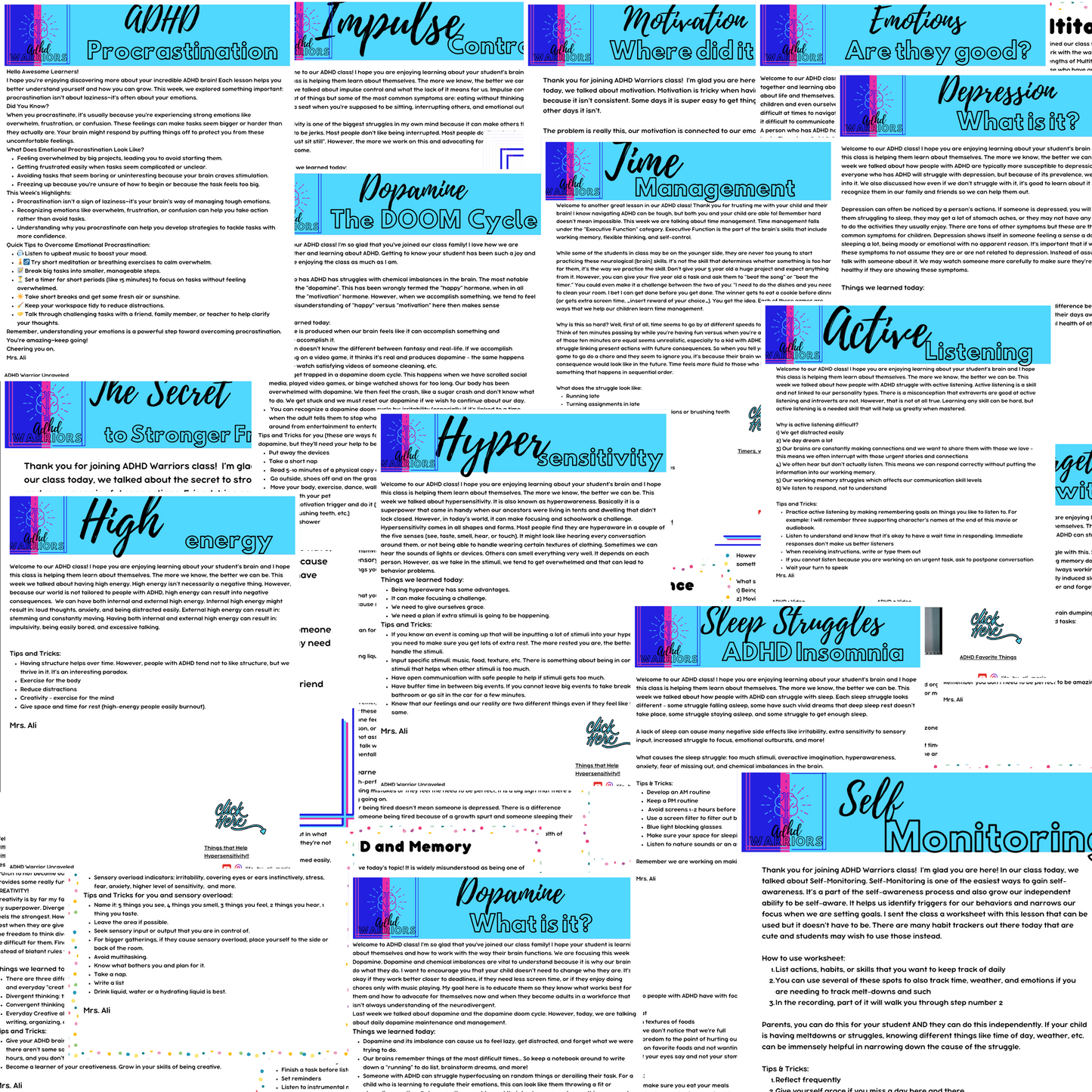 ADHD Warriors - Strategies for Middle Schoolers