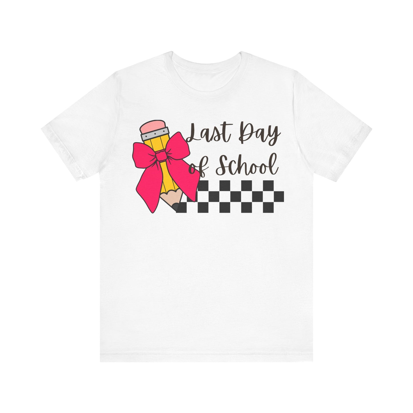 Last Day of School Pencil Coquette Bow Tee