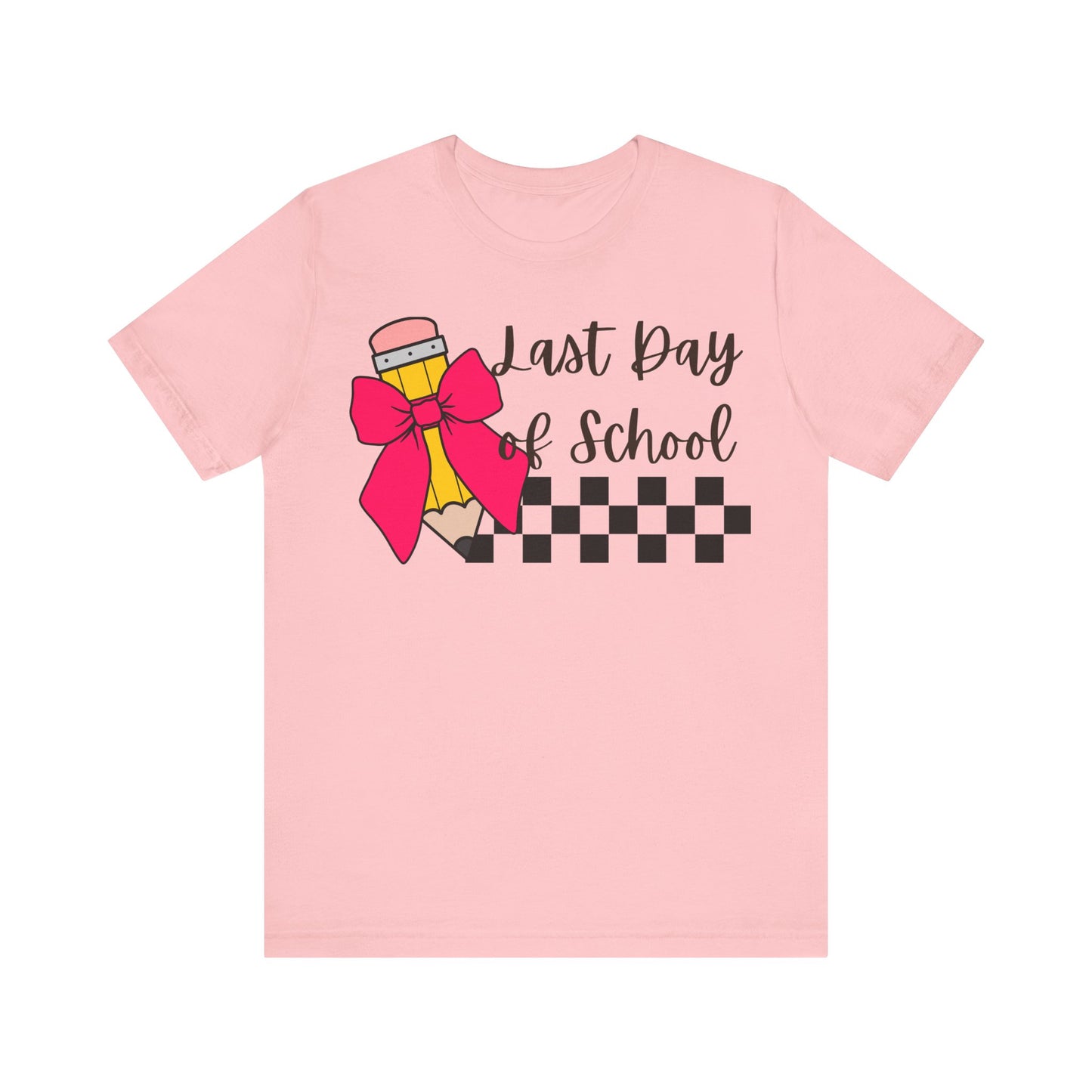 Last Day of School Pencil Coquette Bow Tee