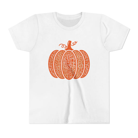 Pumpkin Print Youth Tee, Fall Apparel, Kids Pumpkin T-Shirt, Autumn Casual Wear, Seasonal Top