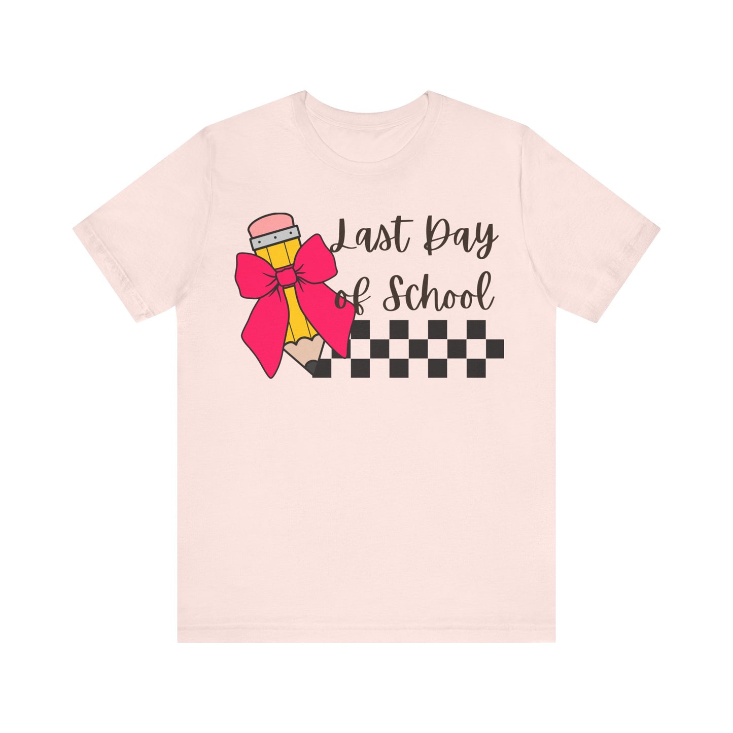 Last Day of School Pencil Coquette Bow Tee