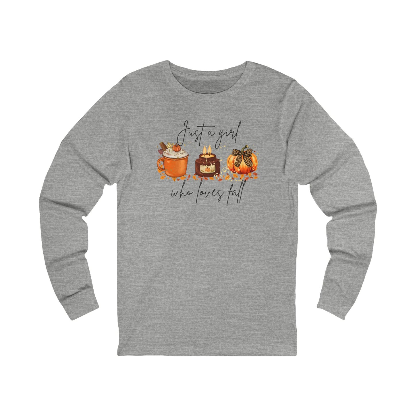 Autumn Loving Girl Long Sleeve Tee | Cozy Seasonal Top | Fall T-Shirt, Thanksgiving Gift, Pumpkin Spice Shirt, Unisex Jersey