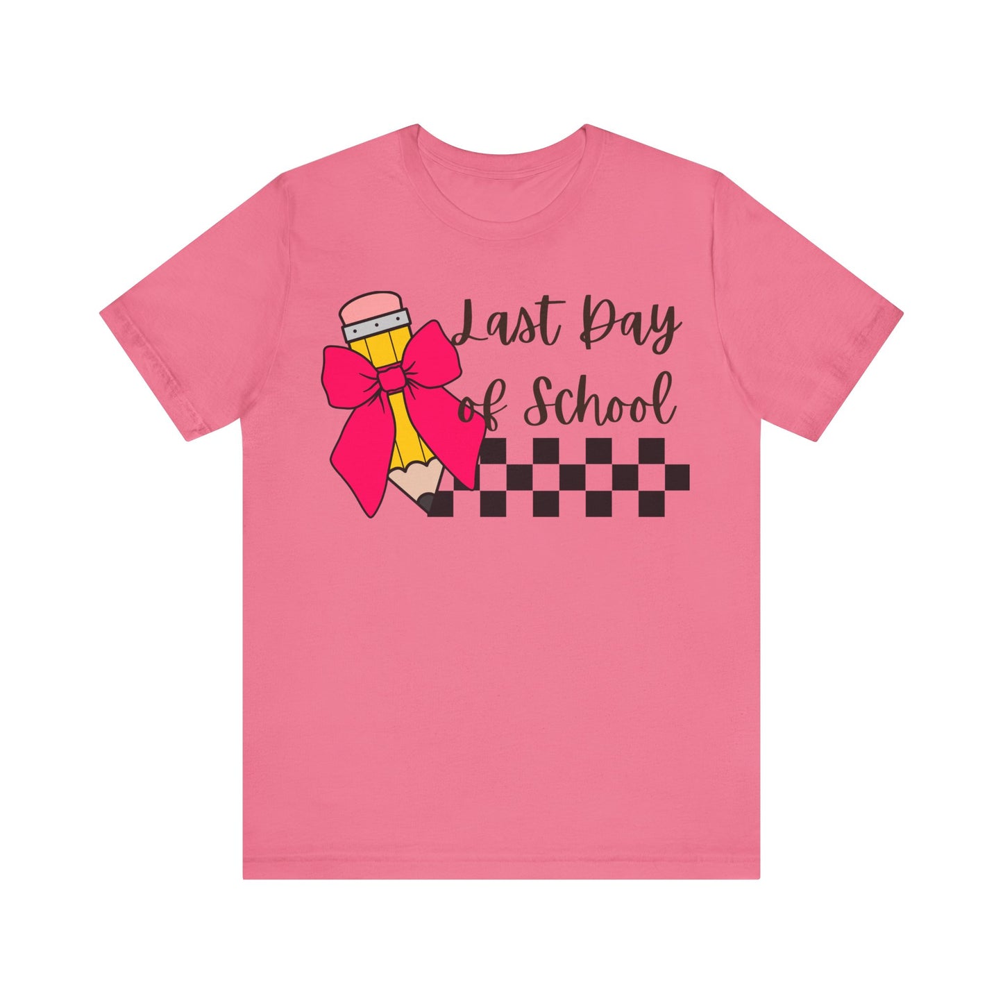 Last Day of School Pencil Coquette Bow Tee