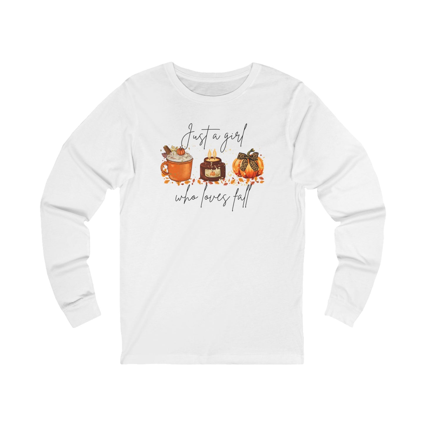 Autumn Loving Girl Long Sleeve Tee | Cozy Seasonal Top | Fall T-Shirt, Thanksgiving Gift, Pumpkin Spice Shirt, Unisex Jersey