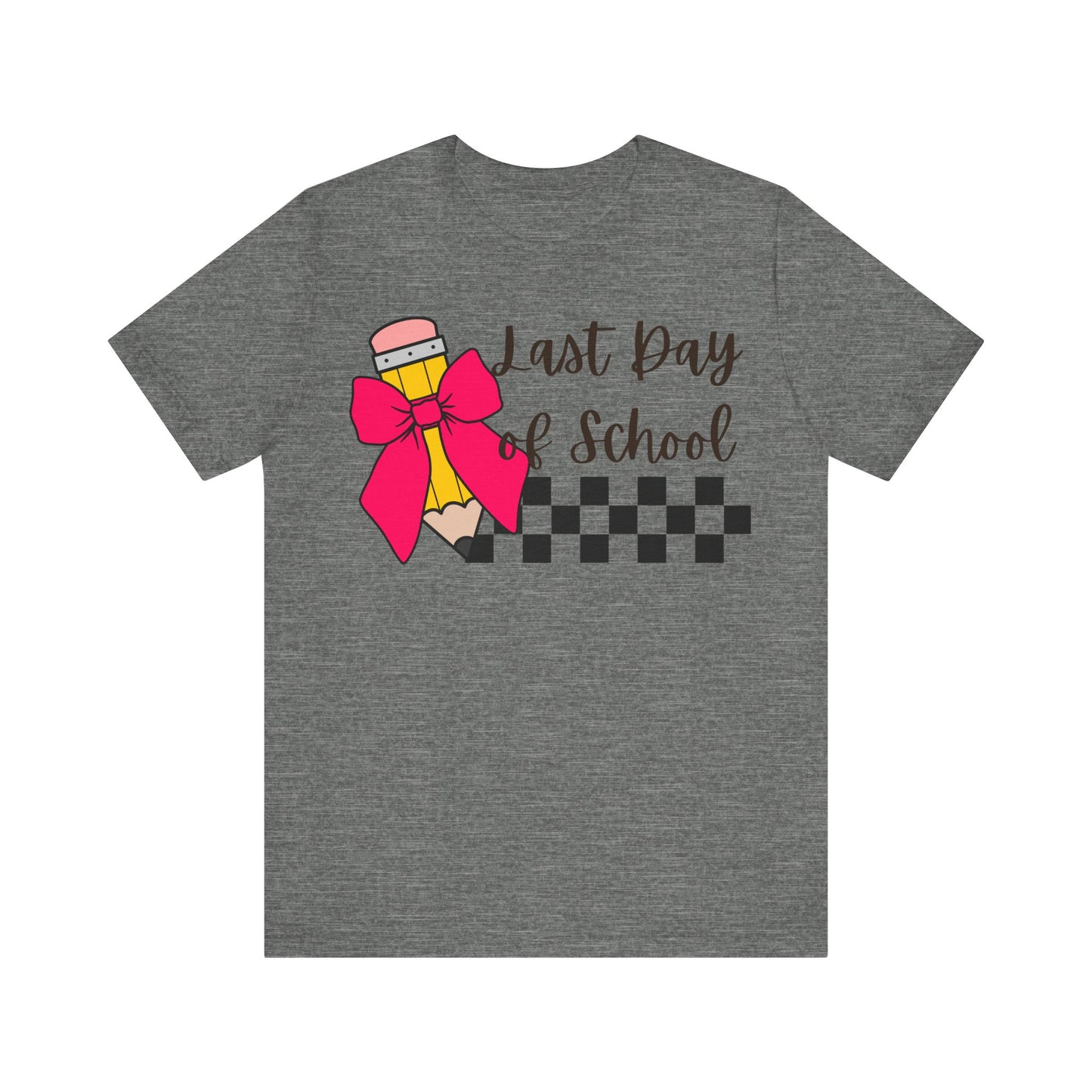 Last Day of School Pencil Coquette Bow Tee