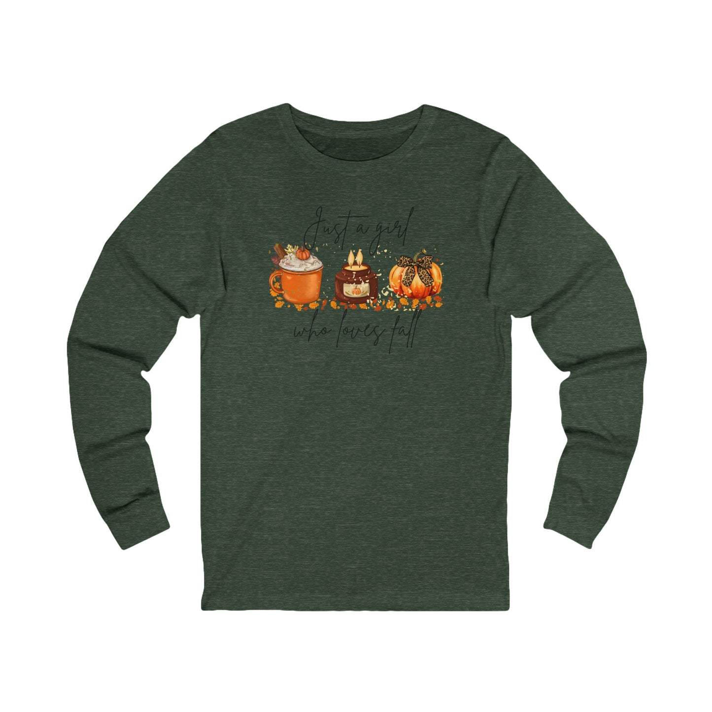 Autumn Loving Girl Long Sleeve Tee | Cozy Seasonal Top | Fall T-Shirt, Thanksgiving Gift, Pumpkin Spice Shirt, Unisex Jersey