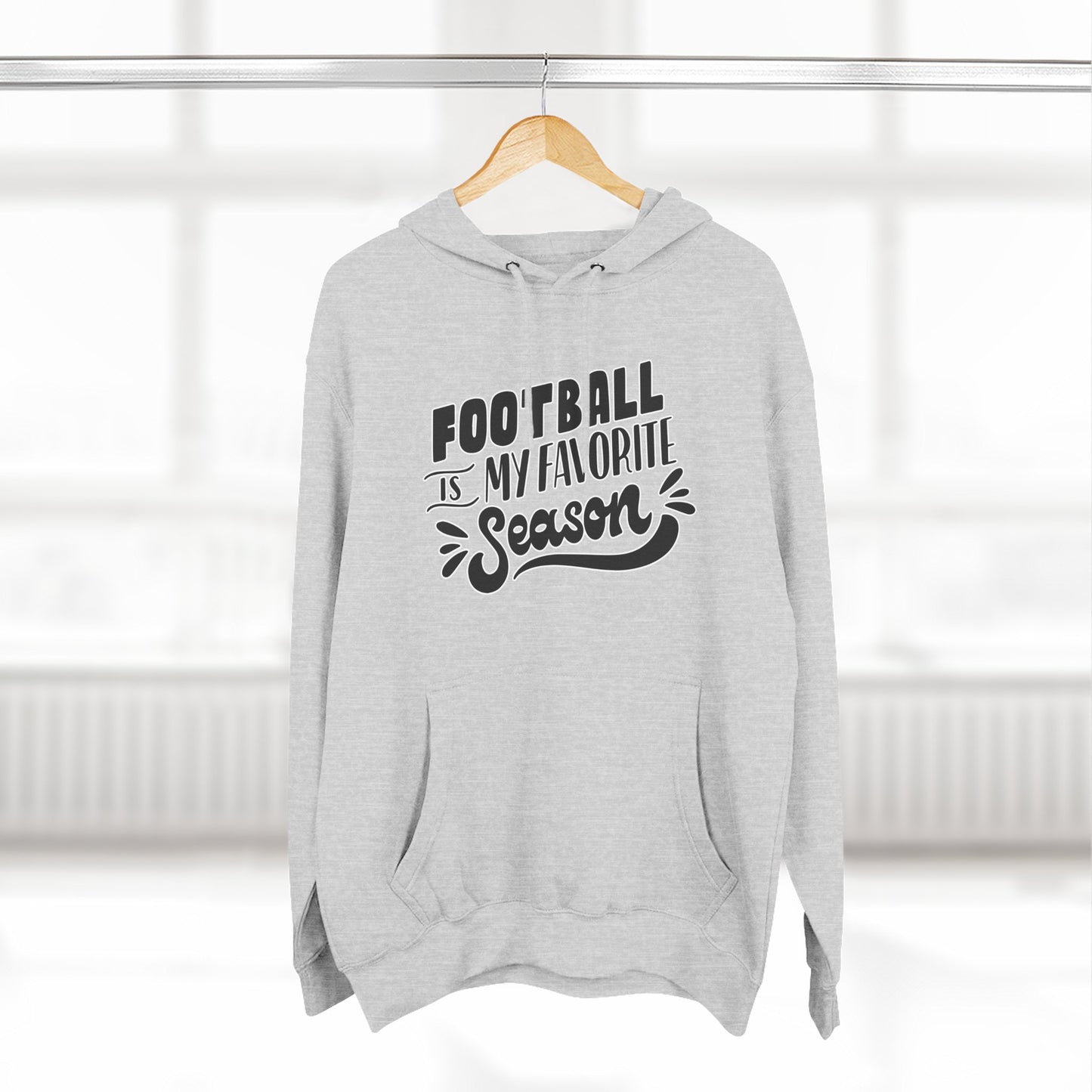 Football Season Hoodie, Cozy Pullover for Game Days, Fleece Sweatshirt, Perfect Gift for Sports Fans, Unisex Hoodie